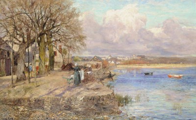 Lot 912 - Henry John Yeend King R.B.A., V.P.R.I., R.O.I. (1855-1924) "April Sunshine, Carteret, Normandy"...