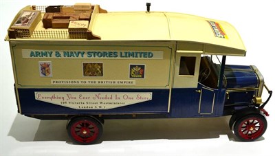 Lot 197 - Scratch Built Model Of Leyland Delivery Van in Army & Navy livery, finished in blue/cream with...