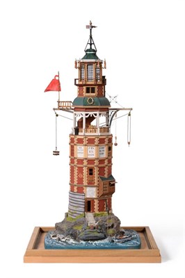 Lot 202 - Scratch Built Model Of Henry Winstanley's Eddystone Lighthouse highly detailed and true to the...