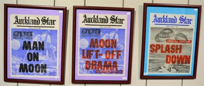 Lot 206 - Apollo 11 Related: Three Auckland Star Newspaper Advertising Posters (i) Monday July 21st 1969...