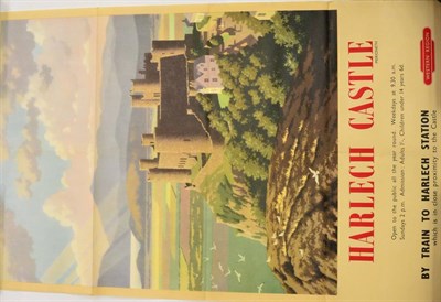 Lot 221 - BR(WR) Poster Harlech Castle - R Lampitt DR By train to Harlech Station (G-E, folded)