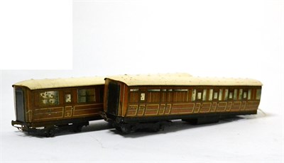 Lot 237 - Hornby Dublo (Pre-War) Articulated LNER Coach (F, lacks central bogie and corridor connector,...