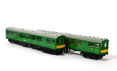 Lot 241 - Hornby Dublo 2-Rail Driving Motor Coach SR with trailer coach (both, driving coach lacks one...