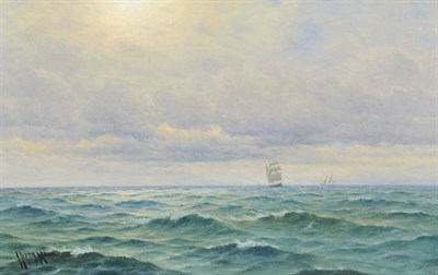 Lot 919 - Attributed to Frederick William Meyer (d.1922) Seascape with Shipping Bears a false Henry Moore...