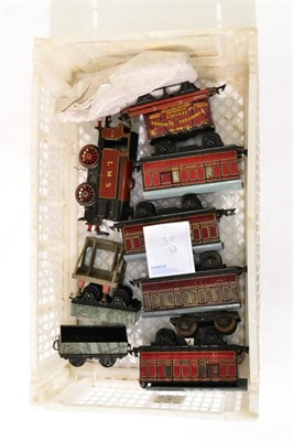 Lot 278 - Hornby O Gauge LMS Locomotive And Coaches including 0-4-0T 2700 locomotive, four No.1 Coaches,...