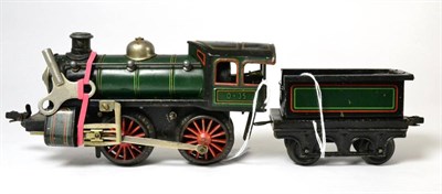 Lot 288 - Karl Bub O Gauge C/w 0-4-0 Locomotive And 4-Wheel Tender  finished in green with red/black...