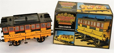 Lot 297 - Hornby G104 3 1/2"; Gauge Stephenson's Rocket Coach (E-G box G)