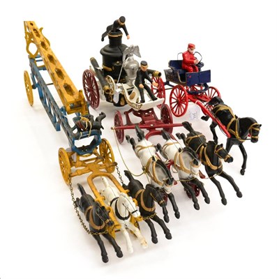 Lot 311 - Carpenter (Reproduction) Cast Iron 1900 LaFrance Steamer Fire Engine with three horses abreast, two