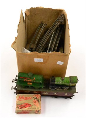 Lot 321 - Schuco (Germany) Telesteering Car 3000 green, complete (G box G-F) together with a Hornby...