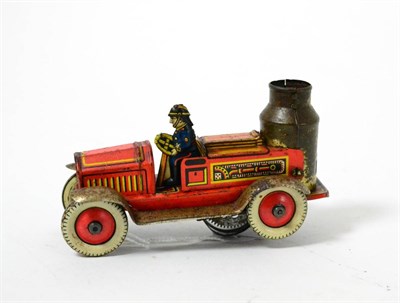 Lot 330 - German C/w Fire Engine with driver figure and sparking mechanism in rear boiler (F, running...