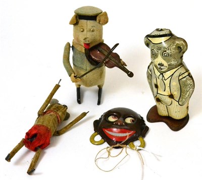 Lot 338 - Schuco (Germany) C/w Violin Playing Pig (F-G, faded) Dancing mouse (F, lacks small mouse) and...