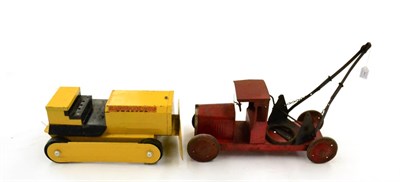 Lot 341 - Triang Pressed Steel Breakdown Lorry (F) and a Saunders (USA) Marvellous Mike Bulldozer (G-F) (2)