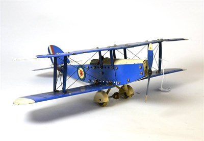 Lot 349 - Meccano No.1 Constructor Aeroplane blue/cream, with pilot (G box G-F, with reproduction insert)