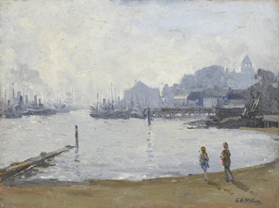 Lot 930 - Campbell Archibald Mellon R.B.A., R.O.I. (1876-1955) Gorleston Harbour  Signed, extensively...