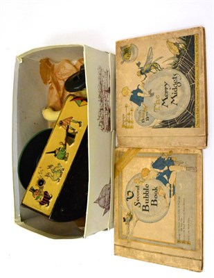 Lot 407 - Made In Germany Toy Gramophone with embossed lithographed sides (G-F), with record booklets The...