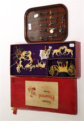 Lot 426 - Britains 1470 The State Coach Set (G box F) together with 12 figures from the RAF Marching Band (G)