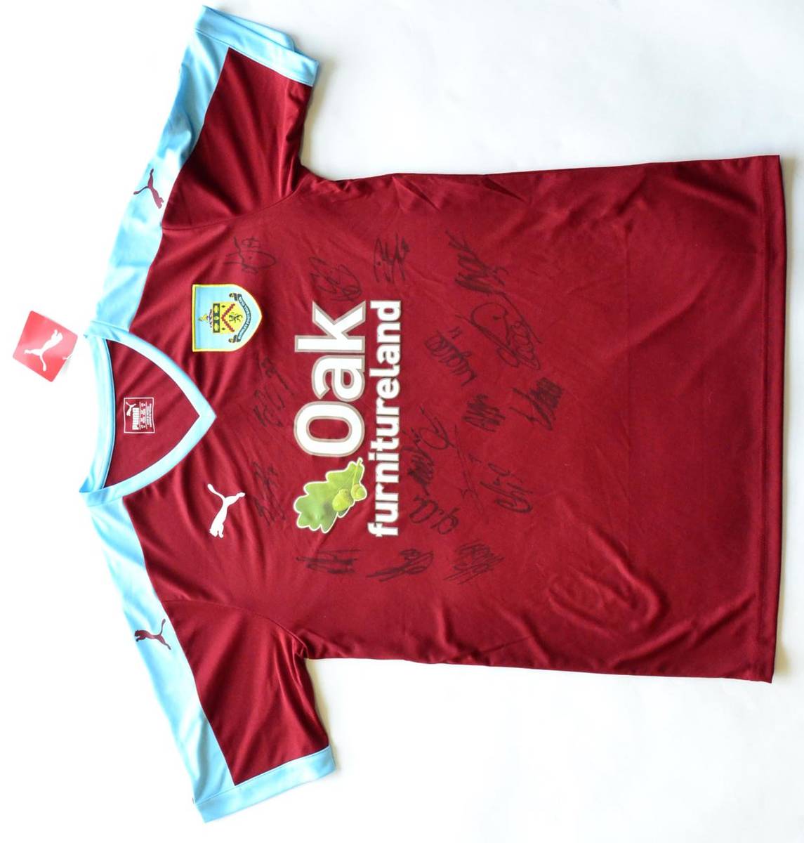 Lot 55 - Signed Football Shirt Burnley, claret and blue