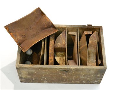 Lot 5 - A Boxed Crazy Golf Type Game by R. D. & Co, with cast iron holes and features, in a pine box