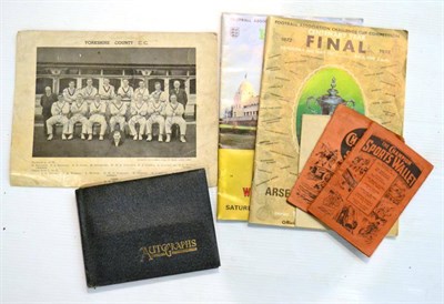Lot 6 - Sporting Memorabilia, including an autograph book of cricket signatures including Len Hutton,...