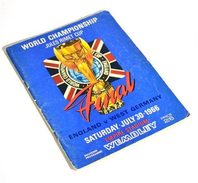 Lot 12 - 1966 World Cup Final Programme (G-F, with Cup Final teams written in by hand) together with a...