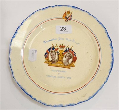 Lot 23 - A Midwinter Transfer Printed Coronation Year Cup Final Plate Sunderland v Preston North End...