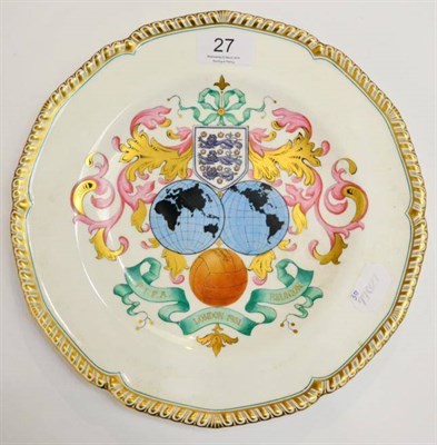 Lot 27 - A Royal Crown Derby Plate Commemorating The F.I.F.A. Reunion London 1951, the design...