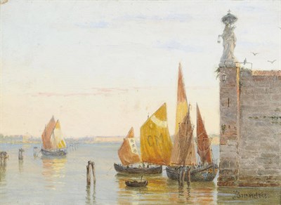 Lot 947 - Antonietta Brandeis (1849-1910) Austrian "On the Lagoons, Venice" Signed, inscribed on the original