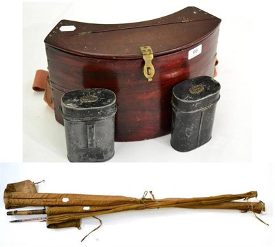 Lot 98 - Mixed Tackle, comprising a Hardy 3pce split cane rod, a Hardy 3pce greenheart rod, a bentwood creel