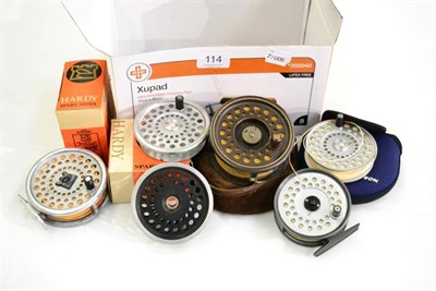 Lot 114 - Three Hardy Fly Reels - The Golden Prince No.9/10, 1st Edition Serial No.272, Marquis No.8/9...