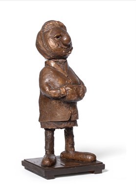 Lot 131 - Miles Meehan FRSA, Circa 1982: Cast resin statue of Florrie, 63cm high, wooden and brass base...