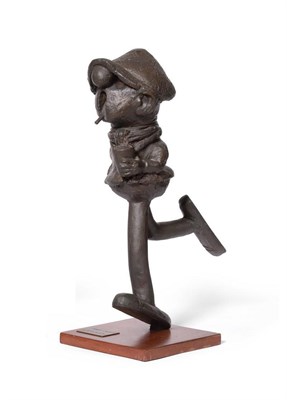 Lot 132 - Miles Meehan FRSA: Bronze Statue Of Andy, 54cm high, stained mahogany base, with brass plaque...