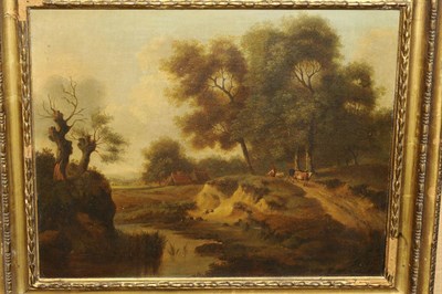 Lot 953 - Dutch School (18th/19th century) Drover with Cattle and Sheep on a Country Lane Oil on canvas, 44cm