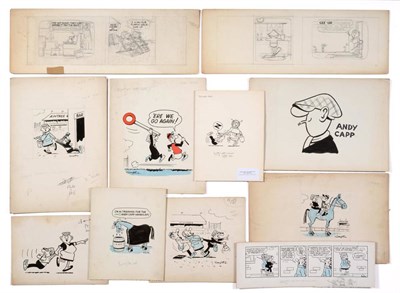 Lot 141 - One-Off Original Cartoons With Racing Track Themes: approx 1960 (very rare) - 'Start of the...