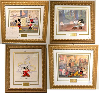 Lot 148 - Disney Mickey Mouse Framed Cels Checking In (2004), Defends-Ears Of The Kingdom (2006, one of...