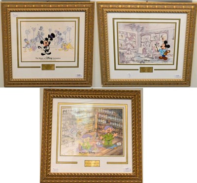 Lot 149 - Disney Mickey Mouse Framed Cels Lights, Camera, Action (2001), Character Class (2003); together...