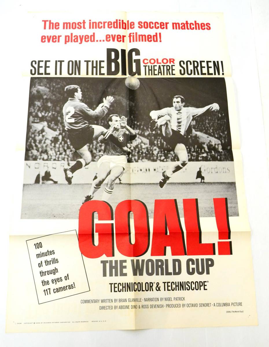 Lot 151 - GOAL - The World Cup Film Poster Official film of the 1966 World Cup. USA version 27x40"; (E,...