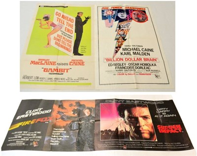 Lot 155 - Michael Caine Film Posters Gambit and Billion Dollar Brain both 27x40"; (both G folded)...