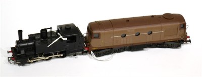 Lot 225 - Rivarossi FS 341 202 B-B Diesel Locomotive (E) and an 0-6-0T locomotive, black (E) (2)