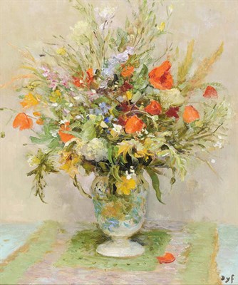 Lot 965 - Marcel Dyf (1899-1985) French "Fleurs de champs, tapis vert" Signed, extensively inscribed on...