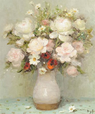 Lot 966 - Marcel Dyf (1899-1985) French "Arrangement of Flowers in a Pottery Vase" Signed, inscribed on...