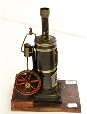 Lot 272 - German Live Steam Vertical Engine with single vertical cylinder and single flywheel motor...