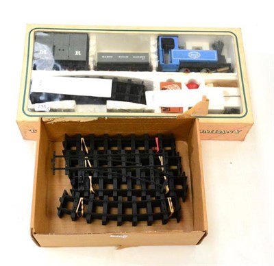 Lot 278 - Mamod O Gauge Tank Goods Set consisting of 0-4-0T Locomotive, mid blue, MR wagon and open goods van