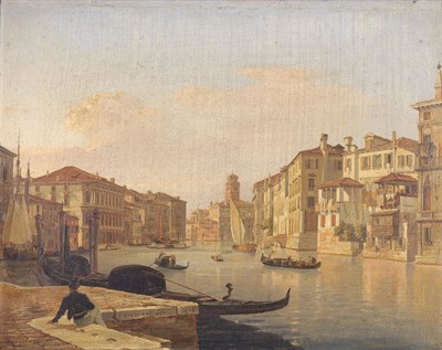 Lot 970 - Frans Vervloet (1795-1872) Belgian Canal Scene in Venice  Signed and dated 1838, inscribed "Venise"