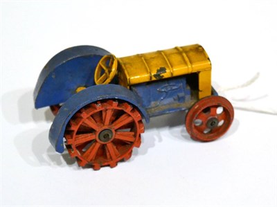 Lot 337 - Dinky (Pre-War) 22e Tractor blue/yellow (F-G)