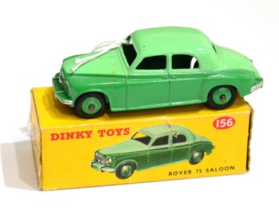 Lot 346 - Dinky 156 Rover 75 Saloon green/green two tone (E-G, with a chip to roof, box G, one end flap taped