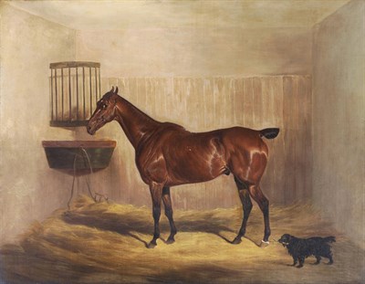 Lot 978 - David Dalby of York (1794-1836) Hunter in a Stable, a black spaniel holding a twig in the...