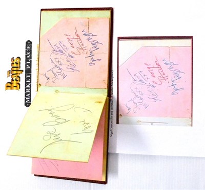 Lot 3 - A Genuine Set of Beatles Autographs, pen signatures on a piece of paper inserted into an...