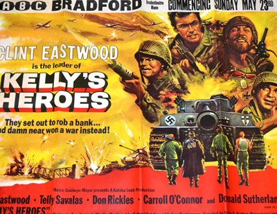 Lot 8 - Five Uk Quad Action Film Posters, comprising Kelly's Heroes starring Clint Eastwood, The Wild...