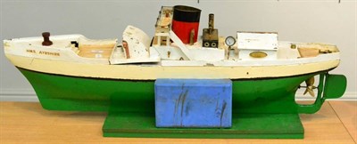 Lot 59 - HMS Ayrshire Scratch Built Live Steam Boat with wooden hull, heavy metal keel and fitted with...