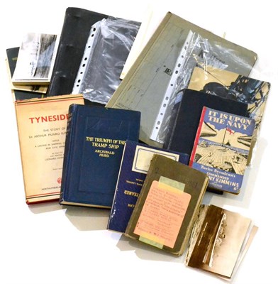 Lot 61 - Various Shipping Related Paperwork And Photographs including a scrap book of press reports into the